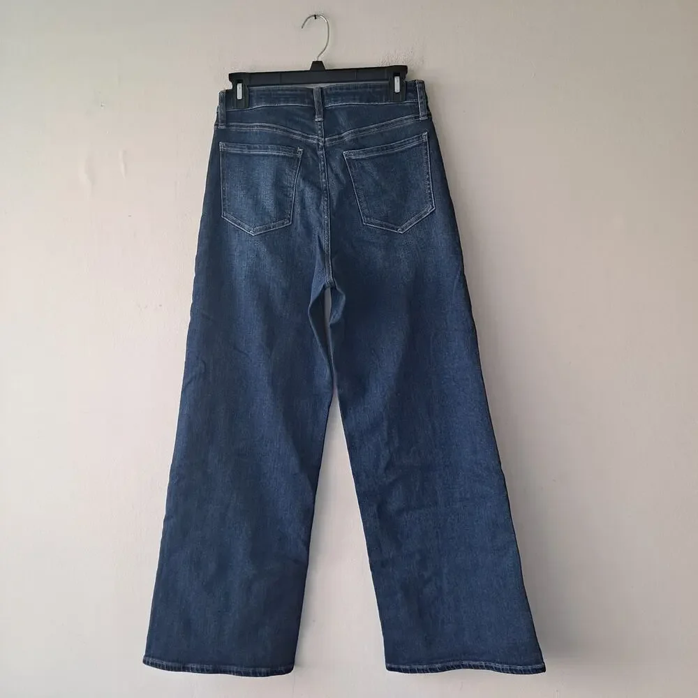 NWOT Bella Stretch Wide Leg Jeans High Rise Denim Midnight Blue Women's Size 29